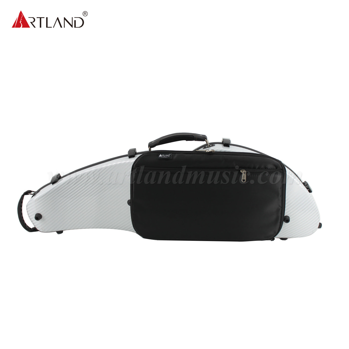 Half Moon shape carbon composite violin case -carbon looking